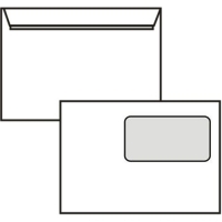 Poštovní obálka C5 - s okénkem vpravo, krycí páska, vnitřní tisk, 162x229 mm, bílá, 500 ks