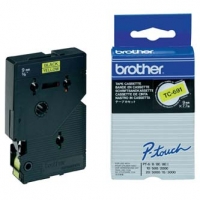 Brother originální páska do tiskárny štítků, Brother, TC-691, černý tisk/žlutý podklad, laminovaná, 7.7m, 9mm