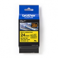 Brother originální páska do tiskárny štítků, Brother, TZE-SL651, černý tisk/žlutý podklad, laminovaná, 8m, 24mm