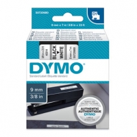 Dymo originální páska do tiskárny štítků, Dymo, 40913, S0720680, černý tisk/bílý podklad, 7m, 9mm, D1