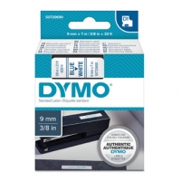 Dymo originální páska do tiskárny štítků, Dymo, 40914, S0720690, modrý tisk/bílý podklad, 7m, 9mm, D1