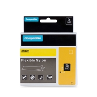 PRINTLINE kompatibilní páska s DYMO 1734525,24mm,3.5m,černý tisk/žlutý p, RHINO, nyl.flexi