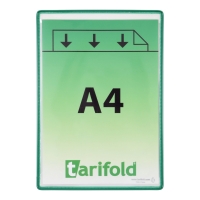 Samolepící rámeček s kapsou Tarifold - A4, na výšku, otevřený shora, nepermanentní, zelený, 5 ks