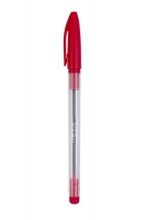 Jednorázové kuličkové pero Spoko - 0,5 mm, plastové, červené