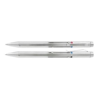 Čtyřbarevné kuličkové pero - 0,5 mm, kovové, stříbrné