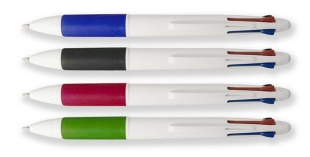 Čtyřbarevné kuličkové pero - 0,5 mm, plastové, mix barev