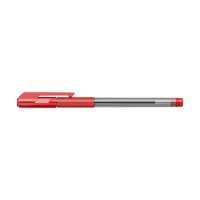 Jednorázové kuličkové pero Deli EQ01740 ARROW - gumový úchop, 1mm, plastové, červené - DOPRODEJ