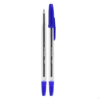 Jednorázové kuličkové pero - 0,7 mm, plastové, modré