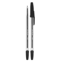 Jednorázové kuličkové pero - 0,7 mm, plastové, černé