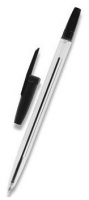 Jednorázové kuličkové pero - 1 mm, plastové, černé