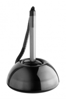 Kuličkové pero ve stojánku ICO Lux - s pružinkou, transparentní černé