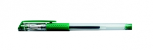 Gelový roller s víčkem Sakota - 0,5 mm, plastový, gumový úchop, zelené