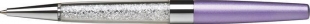 Luxusní kuličkové pero Art Crystella Swarovski – 0,7 mm, bílý krystal v dolní části, světle fialové