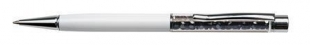 Luxusní kuličkové pero Art Crystella Swarovski – 0,7 mm, černý krystal, krémově bílé