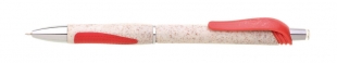 Kuličkové pero Vendi - 0,7 mm, sláma/plast, červené