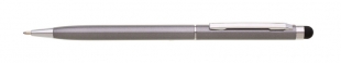 Dotykové kuličkové pero Piaza TOUCH - otočné, 0,8 mm, kovové, šedé