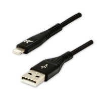 Kabel USB A M-Lightning C89 M Logo  - 2.0, 1 m, černý