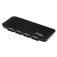 USB Hub - 2.0, 7 portů, rychlost 480 Mb/s, délka kabelu 100 cm, černý