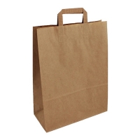 Papírová taška s plochým uchem - 32x12x41 cm, standardní dno, hnědá