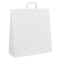 Papírová taška s plochým uchem - 45x17x48 cm, standardní dno, bílá