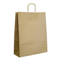 Papírová taška s krouceným uchem - 32x12x41 cm, standardní dno, hnědá