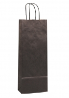 Papírová taška na víno - 15x8x40 cm, černá