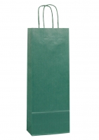 Papírová taška na víno - 15x8x40 cm, tmavě zelená