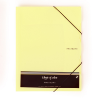 Spisové desky s gumou Pastelini A4 - 3 klopy, plastové, žluté