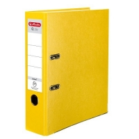 Pákový pořadač A4 Herlitz Q.file - 8 cm, PP/karton, kovová lišta, žlutý