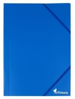 Spisové desky s gumou A4 Victoria - 3 klopy, plastové, modré