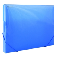 Box na spisy s gumou A4 Donau - plastový, transparentní modrý
