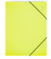 Spisové desky s gumou A4 - 3 klopy, plastové, žluté