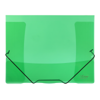 Spisové desky s gumou A4 - 3 klopy, plastové, transparentní zelené