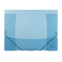 Spisové desky s gumou A4 - 3 klopy, plastové, transparentní modré