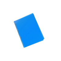 Čtyřkroužkový pořadač A5 - hřbet 2,5 cm, plastový, transparentní modrý