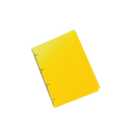 Čtyřkroužkový pořadač A5 - hřbet 2,5 cm, plastový, transparentní žlutý