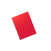 Čtyřkroužkový pořadač A4 - hřbet 2 cm, plastový, transparentní červený