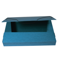 Box na spisy s gumou A4 - prešpán, modrý
