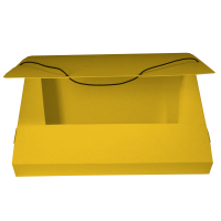 Box na spisy s gumou A4 - prešpán, žlutý
