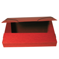 Box na spisy s gumou A4 - prešpán, červený