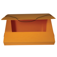 Box na spisy s gumou A4 - prešpán, oranžový