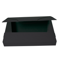Box na spisy s gumou A4 - prešpán, černý