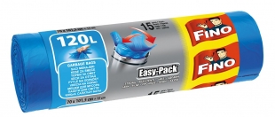 Zavazovací pytel na odpad 120 l Fino Easy Pack - 22 my, modrý, 15 ks