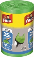 Zavazovací sáček do koše 35 l Fino Color BIG - s uchy, 8 my, zelený, 100 ks
