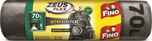 Zatahovací sáček do koše 70 l Fino Zeus Flex - 35 my, černý, 8 ks