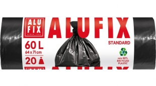 Sáček do koše 60 l Alufix Premium - 15 my, černý, 20 ks