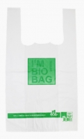 Kompostovatelná BIO taška - 28+14x48 cm, 15 my, bílá, 50 ks - DOPRODEJ