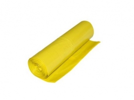 Pytel na odpad LDPE 120 l - 70x110 cm, 80 my, žlutý, 15 ks