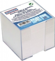 Poznámkový bloček kostka v plastovém zásobníku Donau - nelepený, 8,3x8,3 cm, bílý, 750 lístků
