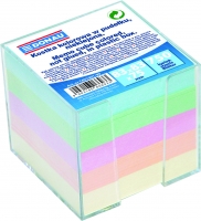 Poznámkový bloček kostka v plastovém zásobníku Donau - nelepený, 8,3x8,3 cm, mix barev, 750 lístků